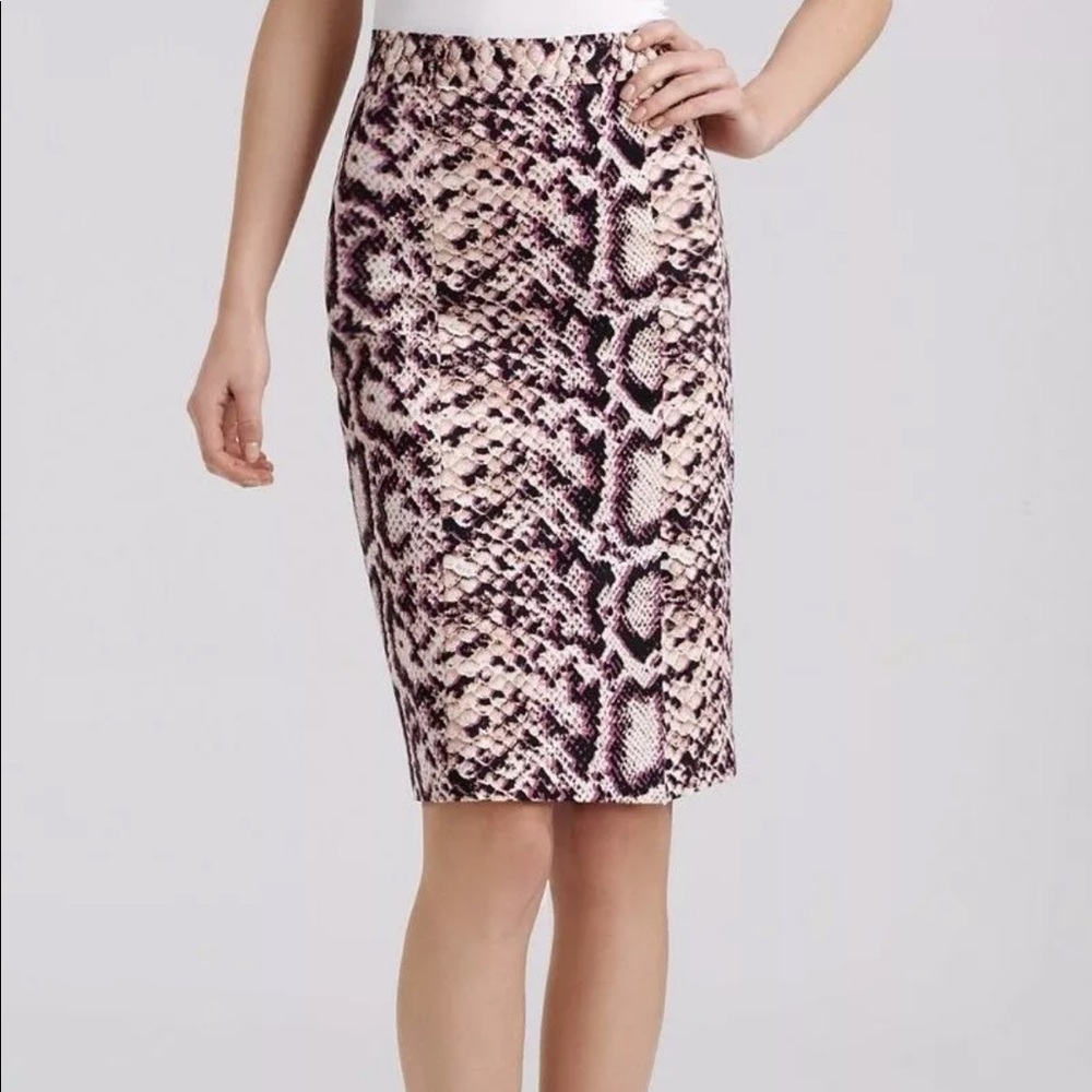 Nanette Lepore Pencil Skirt 4 Small Squeeze Me High Waist Multi Python Dot $198